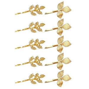 image:imageBeaupretty Wedding Hair Clip Gold Leaf Hair Clips 10PCS Leaf Bobby Hairpins Goddess Hair Clip for Weedig Halloween Party Metal Hair Claw Clips