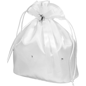 image:imageBeaupretty White Bridal Bridesmaid Satin Flower Decorated Dolly Bag Handbag Wedding Bag Pouch Lovely Gift