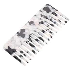image:imageBeaupretty Wide Tooth Comb Tortoise Comb Hair Detangler No Handle Acetate Pocket Hairdressing for Thick Curly Wavy Wet Dry Hair White for Women amp MenBlackWhite