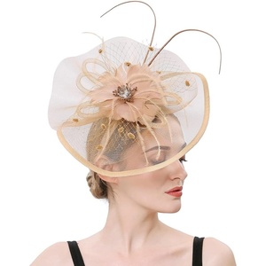 image:imageBeaupretty Women Girls Fascinators Hair Clip Veil Fascinator Hat with Hair Clip Headband Tea Party Headwear 1920 FascinatorsGolden
