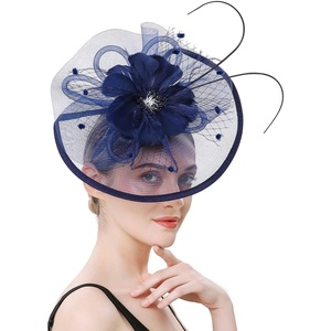 image:imageBeaupretty Women Girls Fascinators Hair Clip Veil Fascinator Hat with Hair Clip Headband Tea Party Headwear 1920 FascinatorsNavy