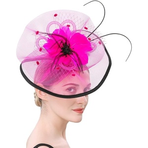 image:imageBeaupretty Women Girls Fascinators Hair Clip Veil Fascinator Hat with Hair Clip Headband Tea Party Headwear 1920 FascinatorsRosy Black