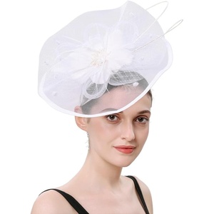image:imageBeaupretty Women Girls Fascinators Hair Clip Veil Fascinator Hat with Hair Clip Headband Tea Party Headwear 1920 FascinatorsWhite