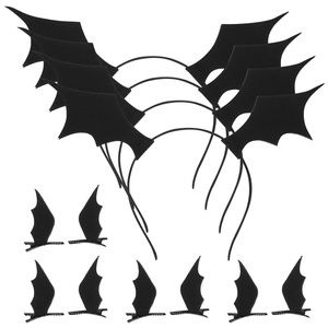 image:imageBeaupretty Womens Headbands 4 Pieces Halloween Bat Wings Headbands 4 Pairs Bat Wings Hair Clips Hairpins Bat Hair Accessories Cosplay Headpiece Headdress Black Headband
