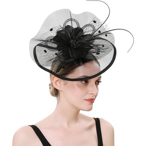 image:imageBeaupretty Womens Headbands Tea Party Hat Women Girls Fascinators Hair Clip Veil Fascinator Hat with Hair Clip Headband Tea Party Headwear 1920 Fascinators Womens Headbands Hats Black