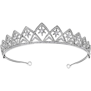 image:imageCrystal Wedding Crown Star Tiara Silver Bridal Headdress Rhinestone Headband Christmas Tiara Hair Accessories For Women Girls Wedding Party Prom