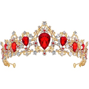 image:imageFRCOLOR Crystal Queen Crown for Women Rhinestone Tree Branch Queen Crowns Wedding Tiaras and Crowns Princess Quinceanera Headpieces for Birthday Prom Pageant Party Red