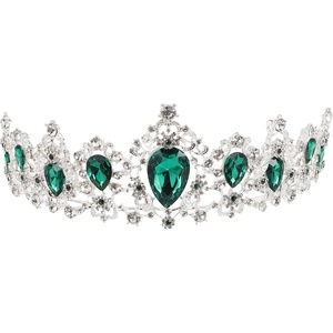 image:imageFRCOLOR Princess Crown for Women Green Crystal Tiara Crown for Women Rhinestone Queen Crowns Wedding Tiaras Crowns Headband for Birthday Halloween PartyGreen