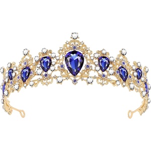 image:imageFRCOLOR Tiara Crown for WomenRhinestone Tree Branch Queen Crowns Wedding Tiaras Crowns Headband Blue
