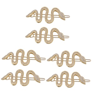 image:imageSnake Hair Clip 6 pcs Hair Minimalist Party Metal Decorative Accessories Jewelry Crystal Medusa Hairpin Daily Twists Gold for Costume Barrettes Shape Head Golden Girls Hairpins